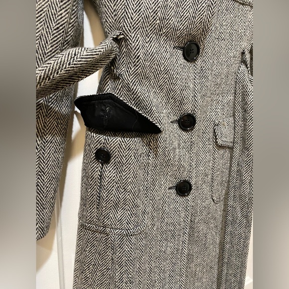 Thailan Womens Grey white marked wool peacoat jacket - Picture 8 of 9